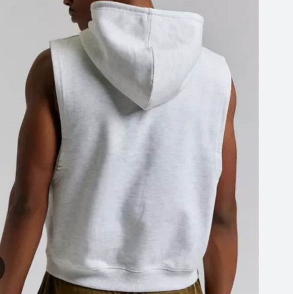 Standard Cloth Sleeveless Muscle Hoodie Sweatshirt, Small, Light Gray, $39.00US - Picture 2 of 8